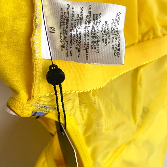 NWT Jones New York M Yellow One-Shouldered Swimsuit aside Cutout Floral Swim - Picture 9 of 9